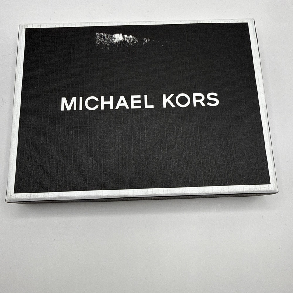 Michael Kors Men's Card Wallet Blue/White/Black Logo Stripe - Picture 5 of 5